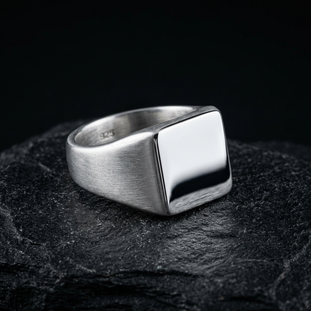Graphite Signet Ring