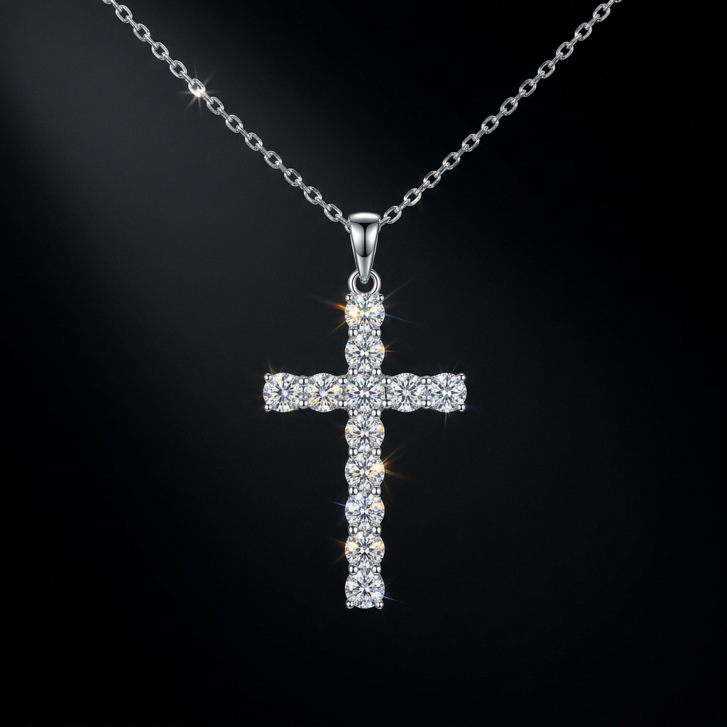 Moissanite Cross Pendant